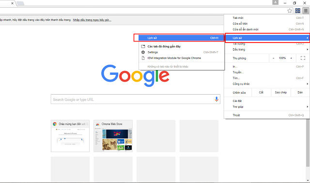 Trên giao diện của Google Chrome >> Nhấn chọn biểu tượng 3 dấu chấm ở góc phải màn hình